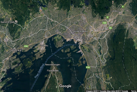 Helicopter view of Oslo