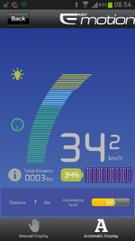 Bluetooth-based control app for the electric bike